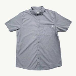 Vuori Crest Short Sleeve Button Down Shirt Gray medium